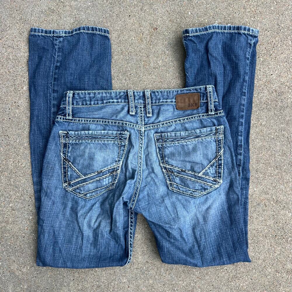 Buckle BKE Aiden 29R Slim Fit Mid Rise Boot Cut Blue Jeans KBK21020R 100% Cotton